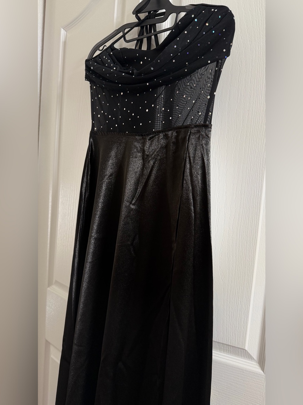 Black Evening Dress with Sparkle Bodice